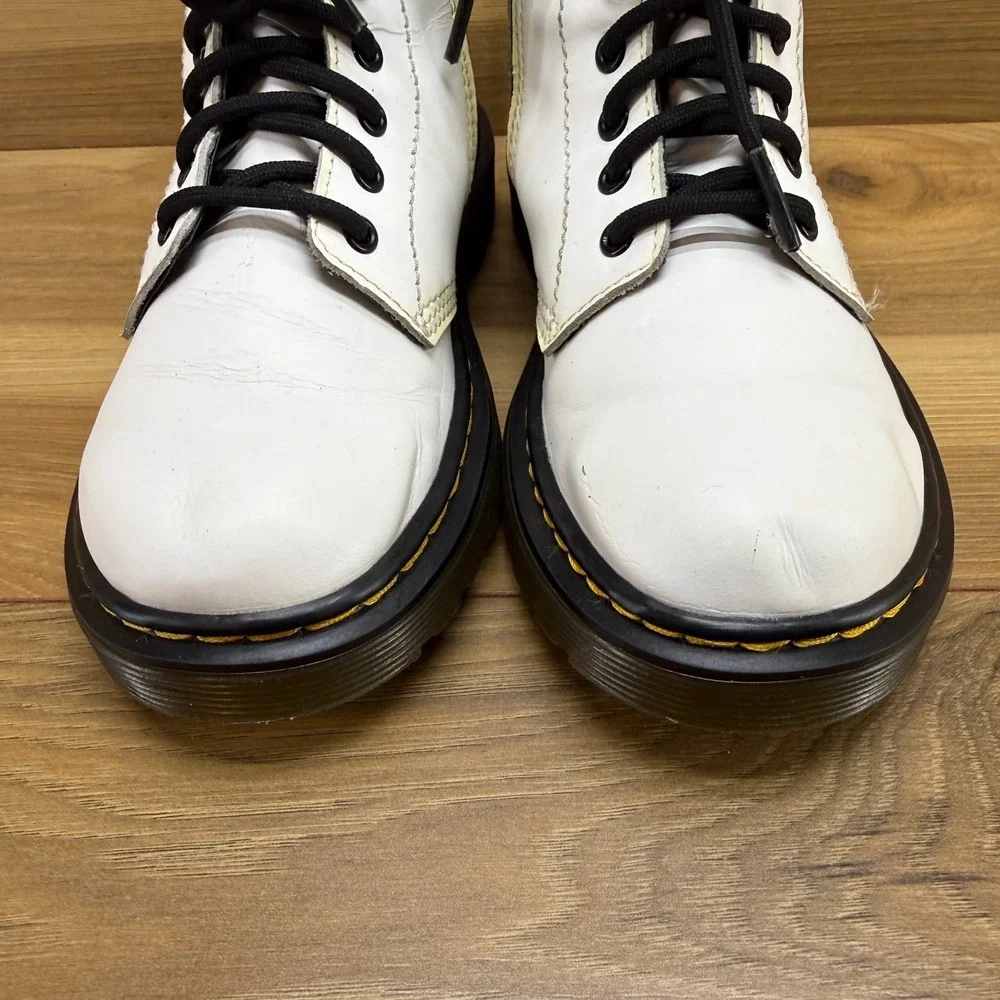 Dr Martens Combat‎ Boots Little Kids 13 White Stomper Punk